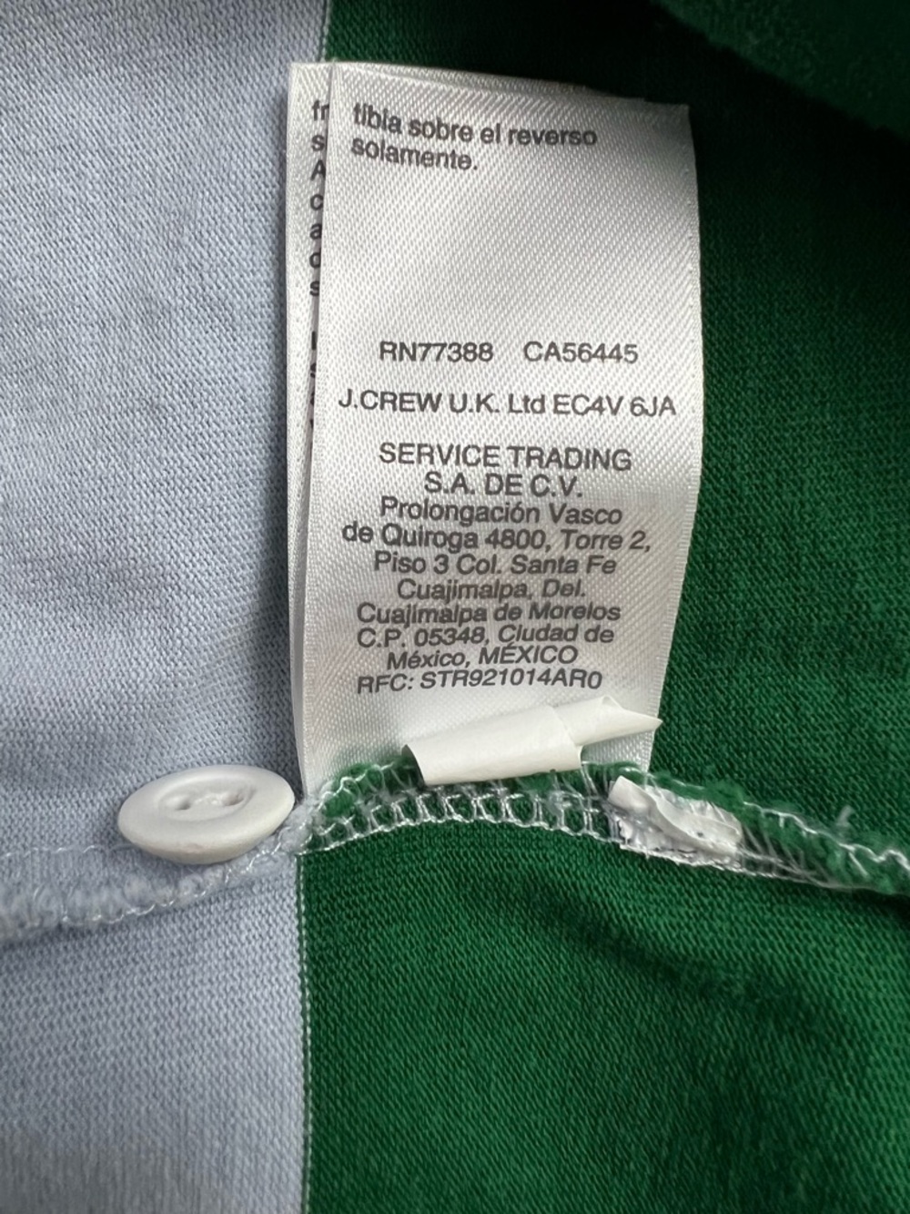 J. Crew Always Green, Blue & White Long Sleeve Rugby Polo Shirt - Picture 11 of 11